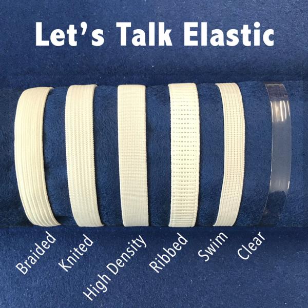 Different types of elastic on a table